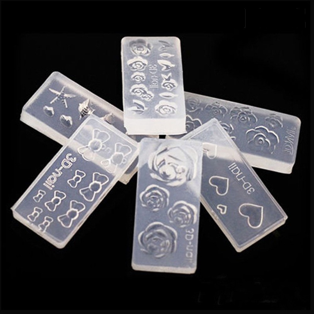 Providence 6 Pcs Fashion Transparent Acrylic Mold Nail Art DIY Decoration Manicure Tools