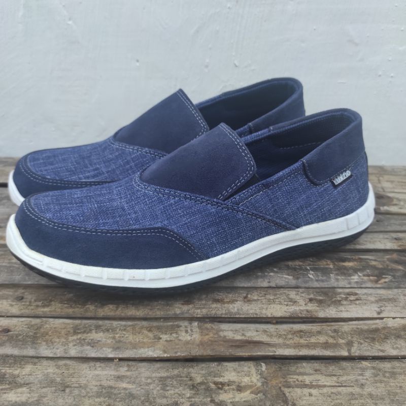 Sepatu Pria Kulit Slip On Kasual Sintetis Suede Premium Sol Karet Lenture