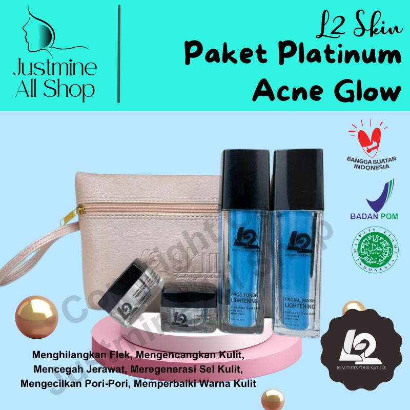 Paket Platinum Acne Glow L2 Skin Paket Perawatan Wajah Penghilang Jerawat Pada Wajah Skincare Pember