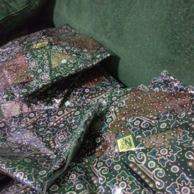 Kemeja Batik Lengan Panjang M L Xl Xxl Jumbo Sogan Halus Kenongo Padi Ulir Megamendung