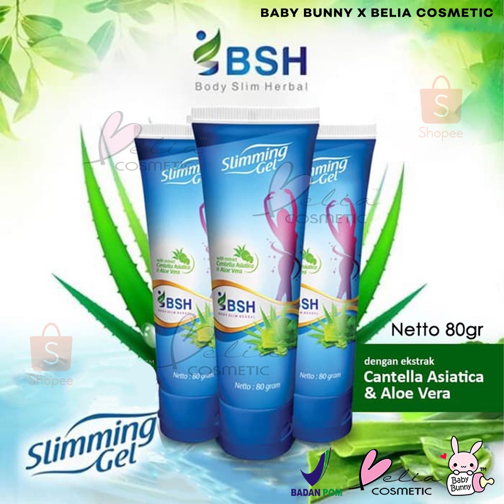 ❤ BELIA ❤ BSH (✔️BPOM) Body Slim Herbal Slimming Gel Pelangsing Penghancur Lemak by Hanasui