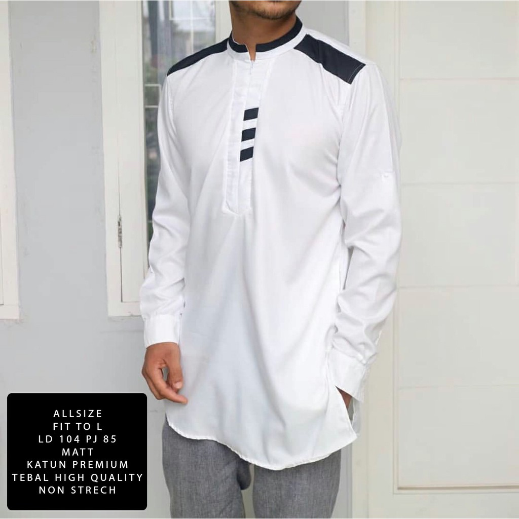 Baju Muslim Koko arama size L katun lengan panjang