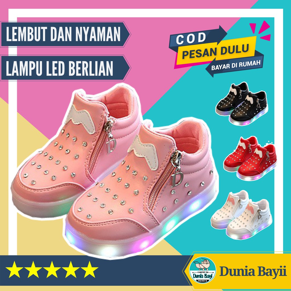 Sepatu Anak Perempuan Laki Laki Cewek Import Cowok Sepatu Pesta Led Sneaker Anak Perempuan Laki Laki