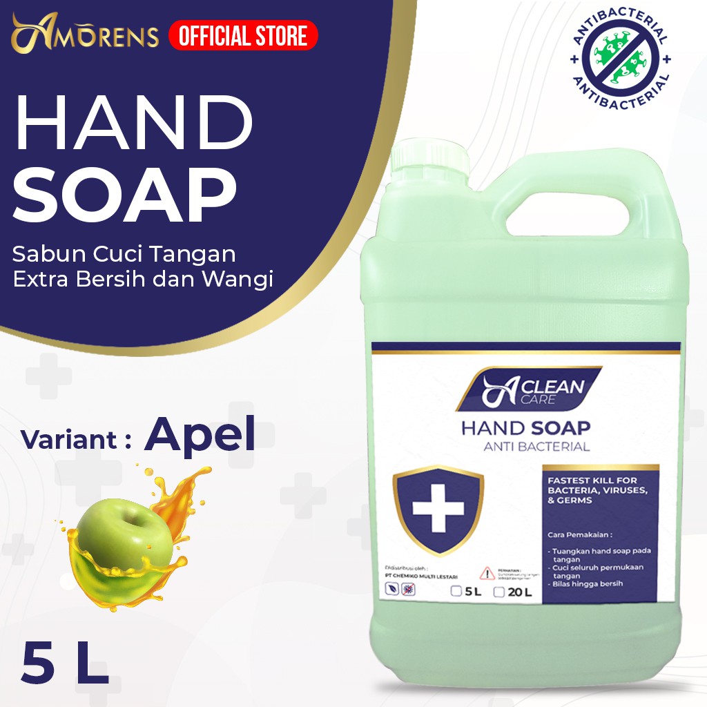 Sabun Cuci Tangan / HAND SOAP / HAND WASH Antiseptik Antibacterial 5 Liter A Clean Care