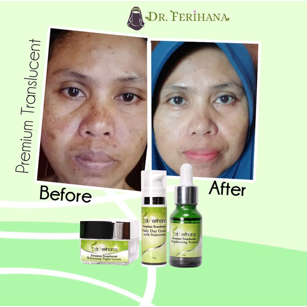 Krim Malam Premium Translucent Night Cream dr. Ferihana Cosmetics &amp; Skincare Merupakan Krim Malam untuk Mencerahkan Memudarkan Flek Melasma Noda hitam Mengencangkan Kulit dan Anti Aging BPOM LPPOM HALAL MUI