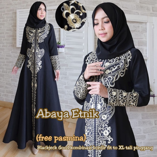 Abaya etnik free pasmina