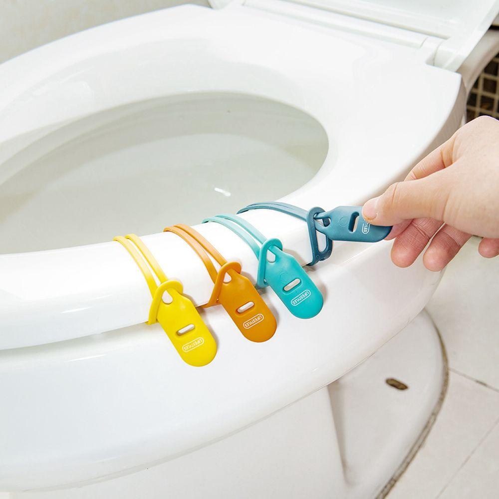 【 ELEGANT 】 Toilet Seat Lifter Kantor Rumah Travel Retractable Silicone Self Adhesive Menghindari Menyentuh Gagang