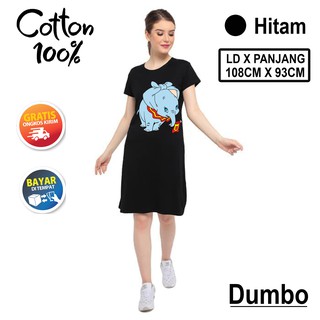 DRESS PANJANG KAOS  DUMBO UKURAN  JUMBO  HITAM DRESS BUMIL 