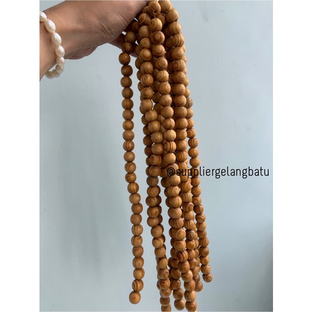 bahan Kokka Koka Kaukah 14mm kayu craft gelang kalung serat cokelat