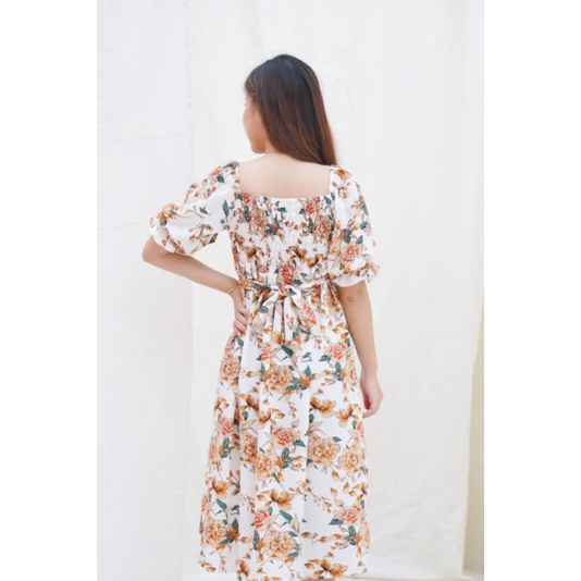 Dress Wanita Midi Dress Floral Bunga 1640