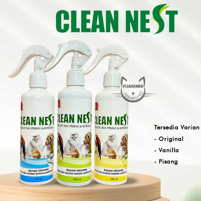 Clean Nest 250ML Spray Penghilang Bau Hewan Kucing Anjing Pesing