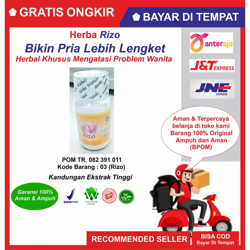 Ready RIZO Obat HERBAL Problem KEWANITAAN keputihan Menstruasi MISS V vagina Mengencangkan PAYUDARA