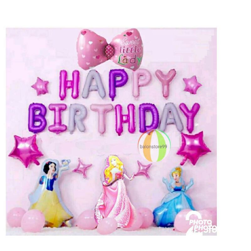 Dekorasi set princess birthday