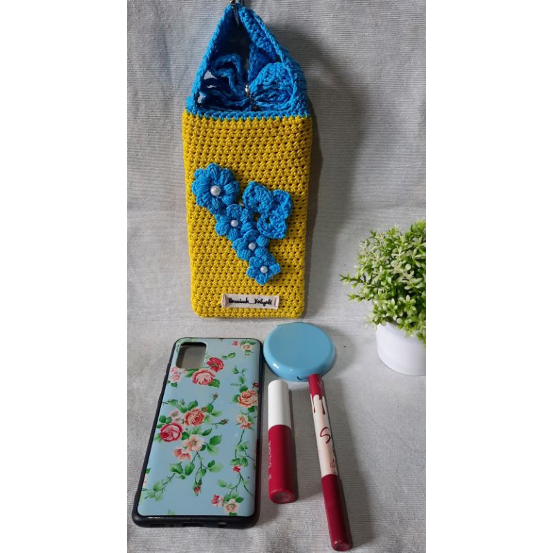 Tas rajut hp Tas Hape tali panjang rajutan
