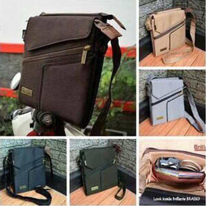 Tas Slempang Cowok Tas Kerja Pria Tas Branded Pria Tas Gadget Murah - Cokelat Tua Berkualitas