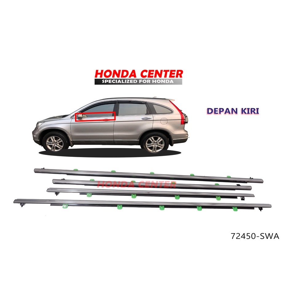 pelipit karet kaca luar weather strip luar honda crv re gen3 2007 2008 2009 2010  2011 2012 depan bagian kiri