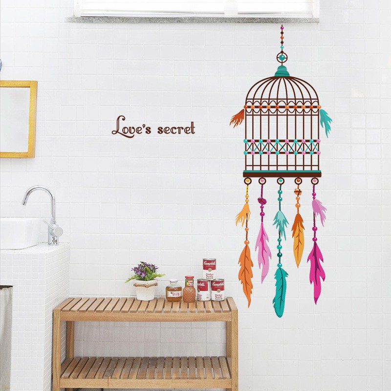 Reliza Wall Sticker Sangkar Burung Dreamcatcher Cage Stiker Dinding LDR