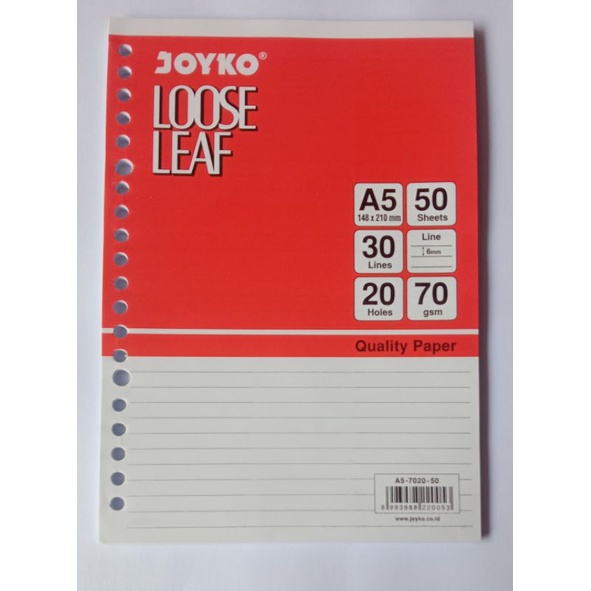 

Kertas Isi File Binder Joyko A5/Loose Leaf Joyko A5