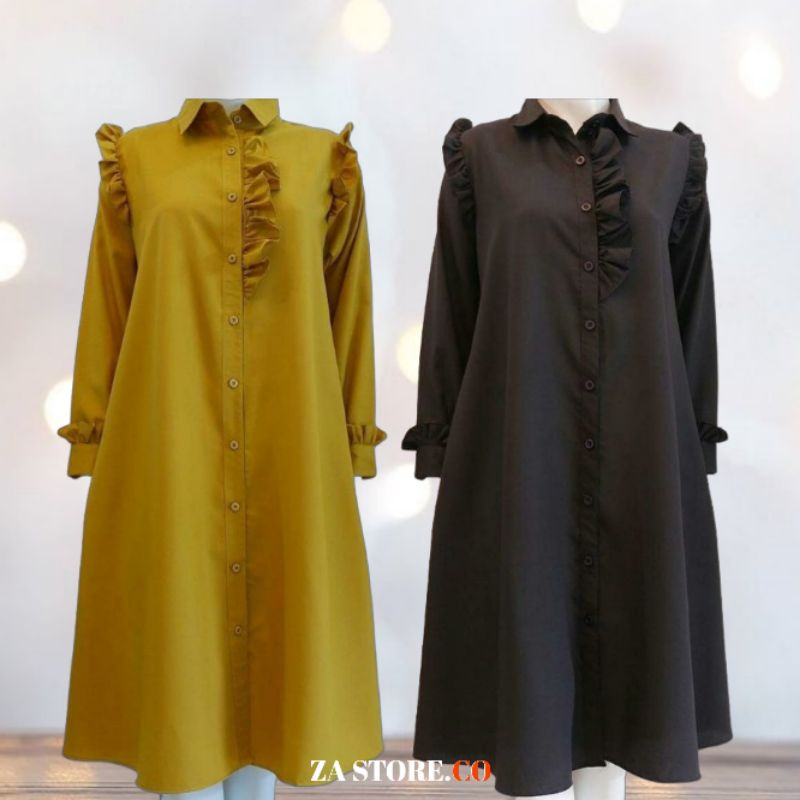 Olla Tunik Katun Toyobo Terbaru Baju Atasan Wanita long Tunik Rempel busui