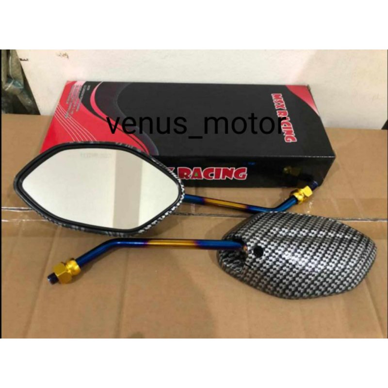 Spion Carbon Beat twotone Motor Honda Beat FI Vario Scoopy Spacy Supra 125 Revo Sonic CB 150R UNIVERSAL