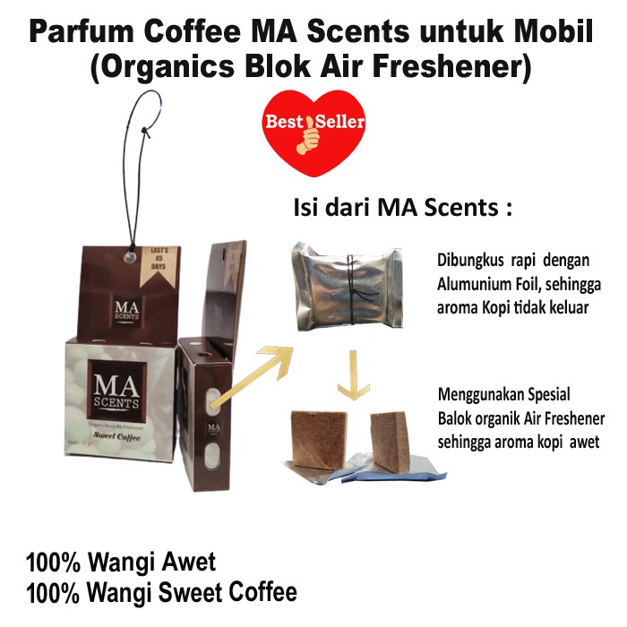 Kanzo - Parfum Coffee Organik Mobil Ruangan MA Scents / Parfum Balok MA SCENTS Organic Sweet Coffee