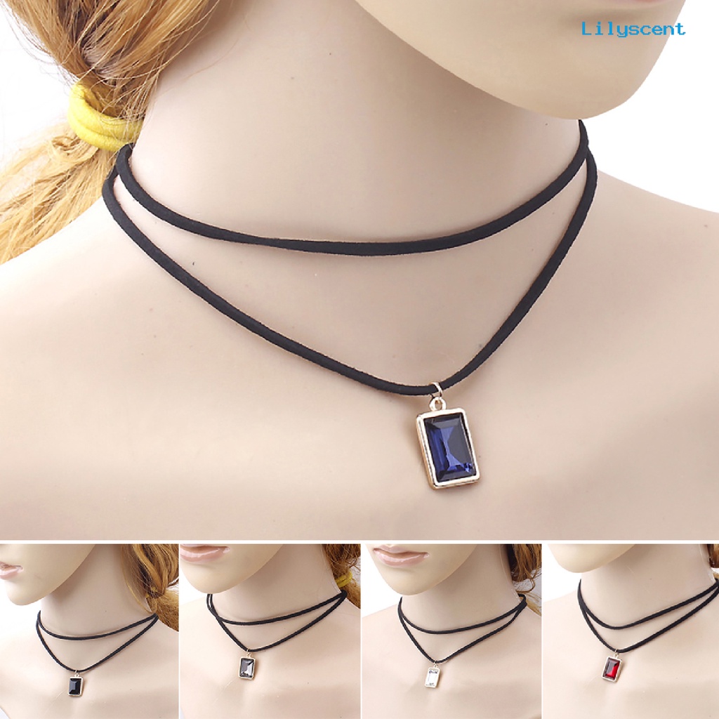 Kalung Choker Bahan Velvet Warna Hitam Untuk Pesta