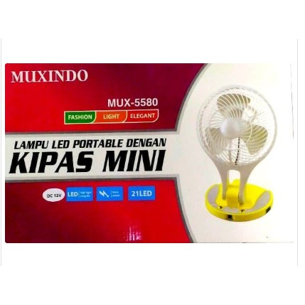 Kipas Muxindo 5580 / Kipas Mini Portable Rechargeable + Lampu LED