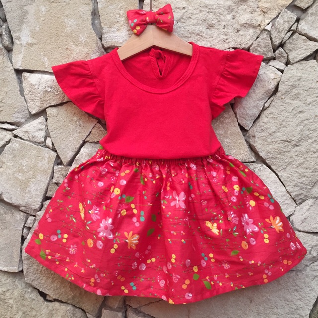 Baju Bayi Tee Skirt Set