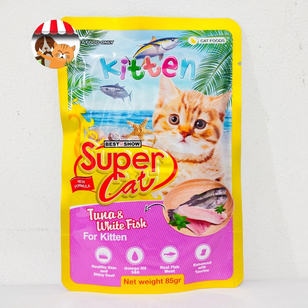 Super Cat Makanan kucing basah Supercat Pouch Kitten 85gr