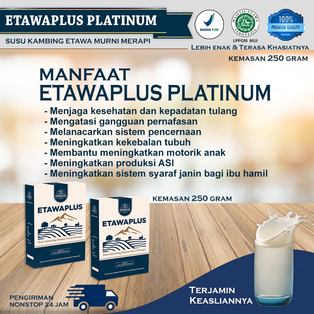 Susu Etawa / Susu Bubuk Etawa / Etawaplus Platinum / Etawaplus / Etawaku / Etawaku Platinum / Susu Etawa Premium kemasan 250gram