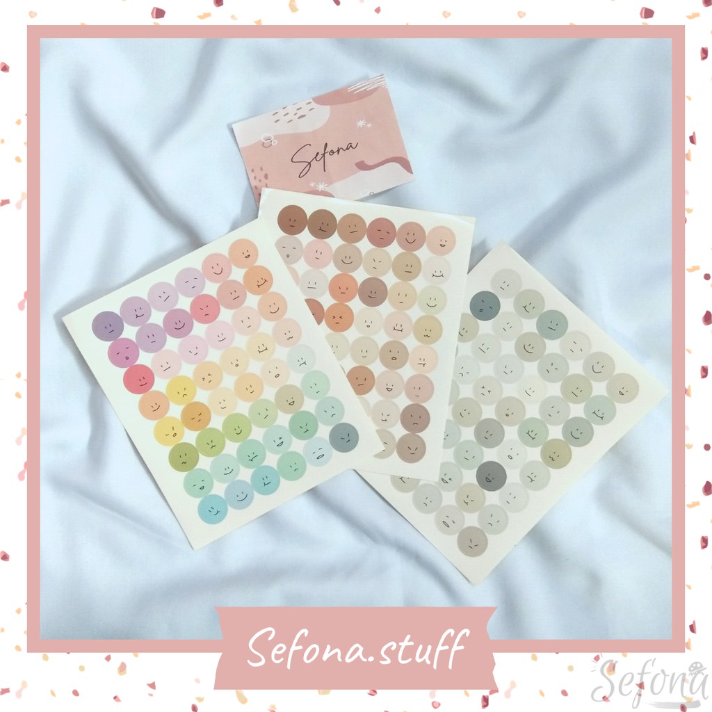 

Sticker / Stiker Sheet Smiley Face Emoji / Emoticon Journal DIY Scrapbook Aesthetic Lucu Unik Murah