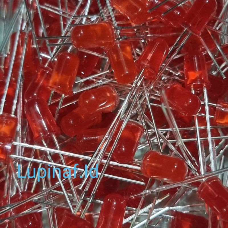 HARGA 10 PCS LED 5MM MIKA NYALA BIRU MERAH KUNING HIJAU