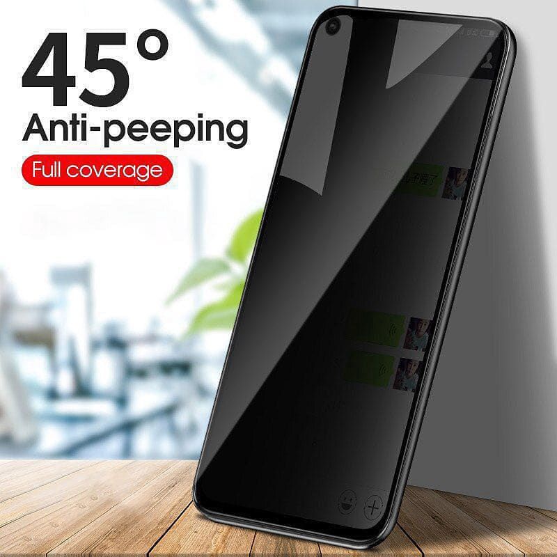 Tempered Glass Anti Spy/Full Black Samsung A11 A12 A13 5g  A21 A21S A31 A51 A71 A71 5g A81 A91