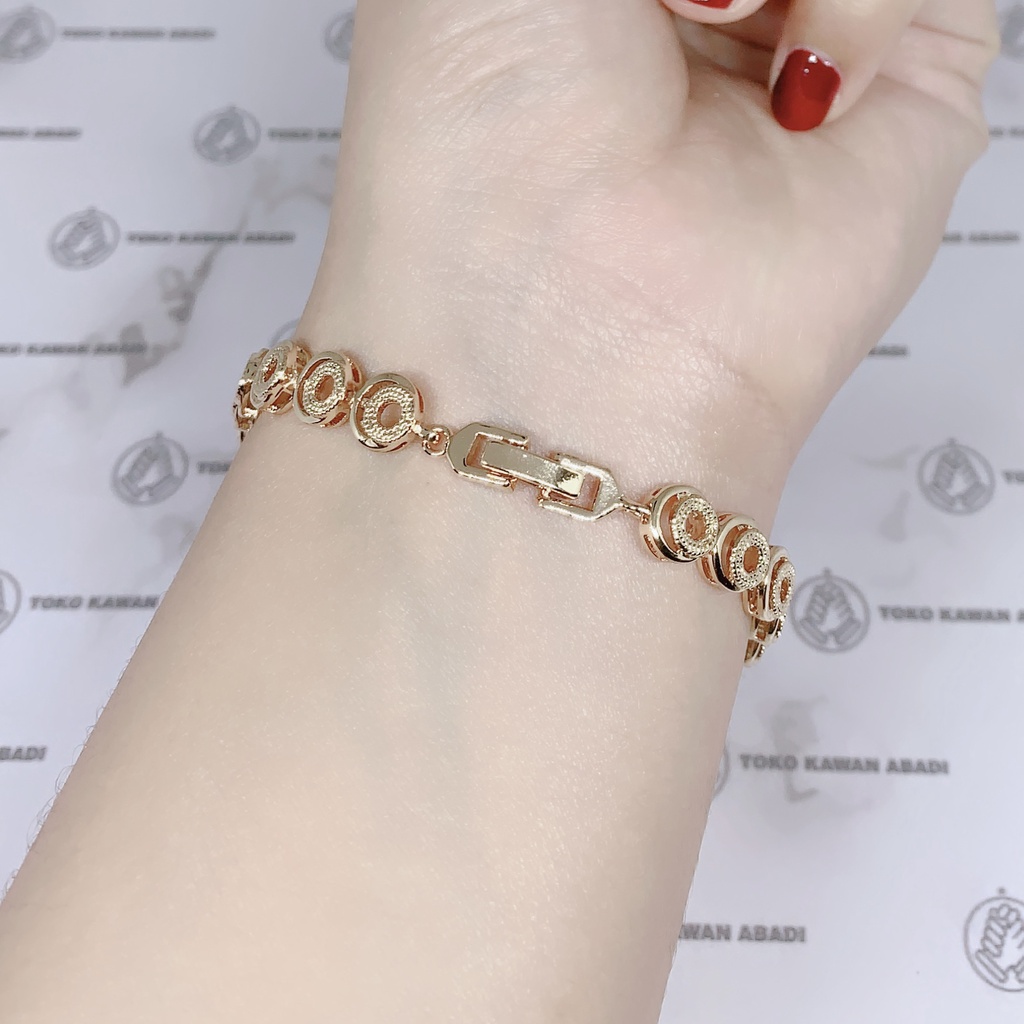 Gelang Tangan Xuping Gold Perhiasan Fashion Wanita Dewasa Permata Menawan *16