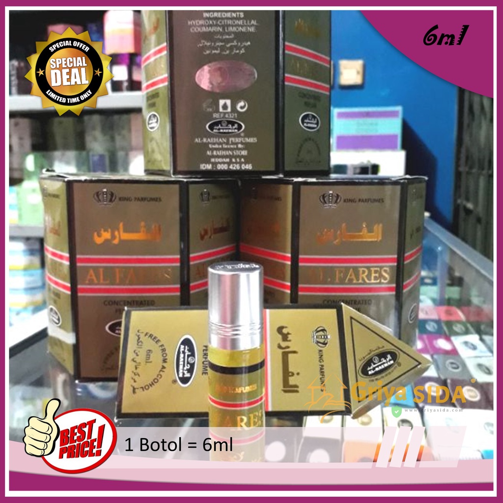 Parfum Alfares 6ml alraehan aroma al fares al raehan mirip al rehab parfum Harga grosir PROMO!!