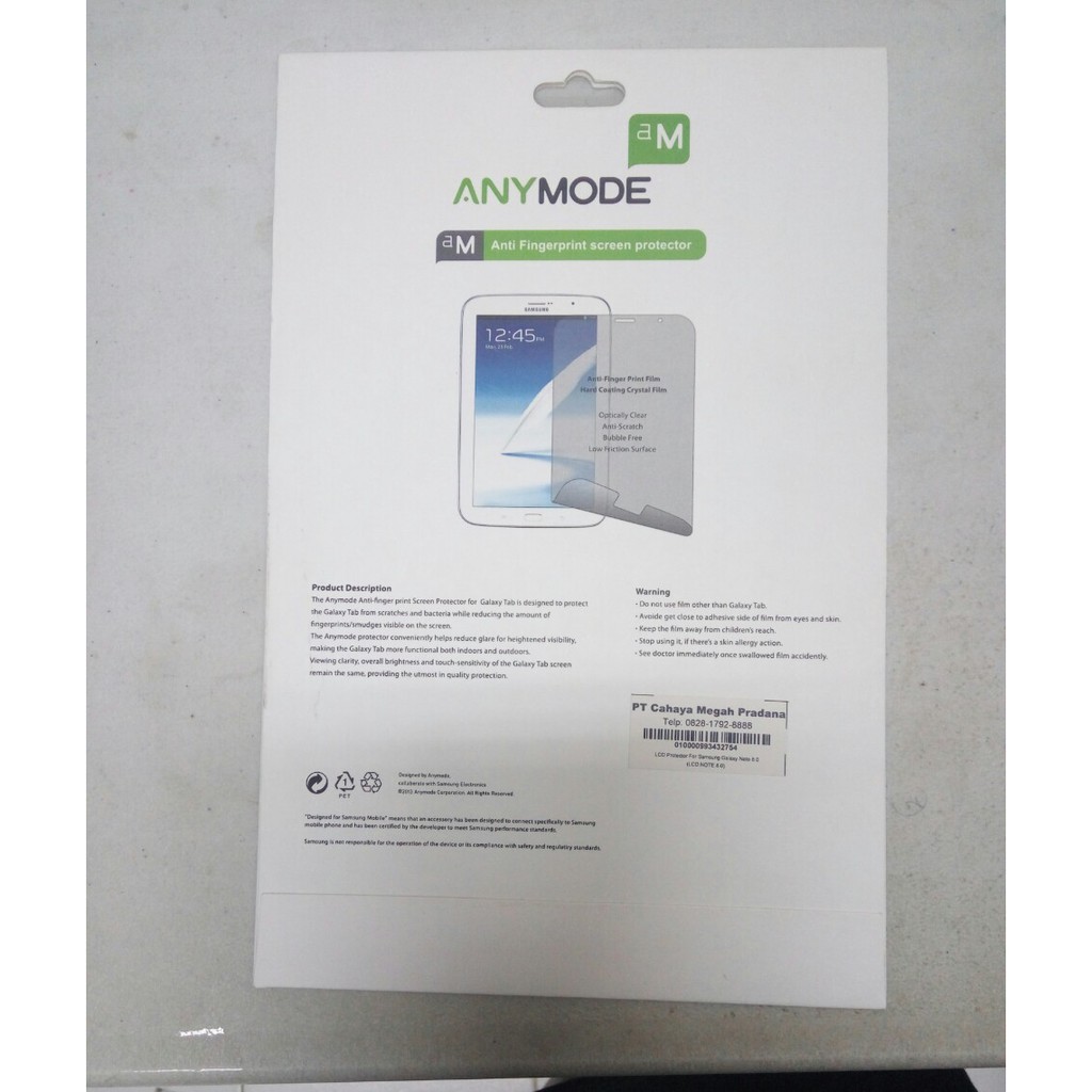 Anymode LCD Protector Galaxy Note 8.0/ Antigores Samsung Note 8.0