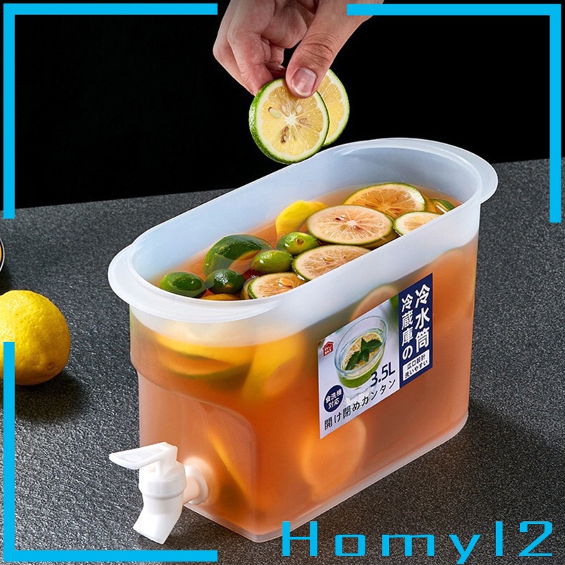 [HOMYL2] Fridge Water Jug Cold Lemon Juice Pitcher Beverage Drink With Faucet Kitchen