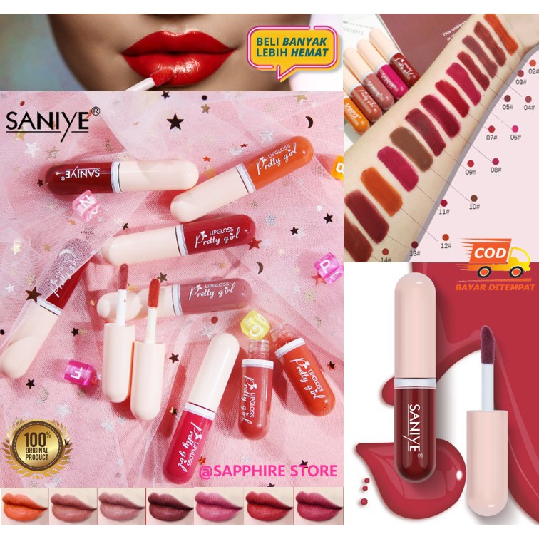 Liptint Korea SANIYE 15 Warna Capsule - Liptint Tahan Lama Anti Air WATERPROOF / Lipstik Lipcream Lipbalm Lip Tint ORIGINAL Anti Air / Makeup Kosmetik Wanita Liptint Anak Sekolah Liptint Murah Pemerah Bibir Pink Alami Lucu