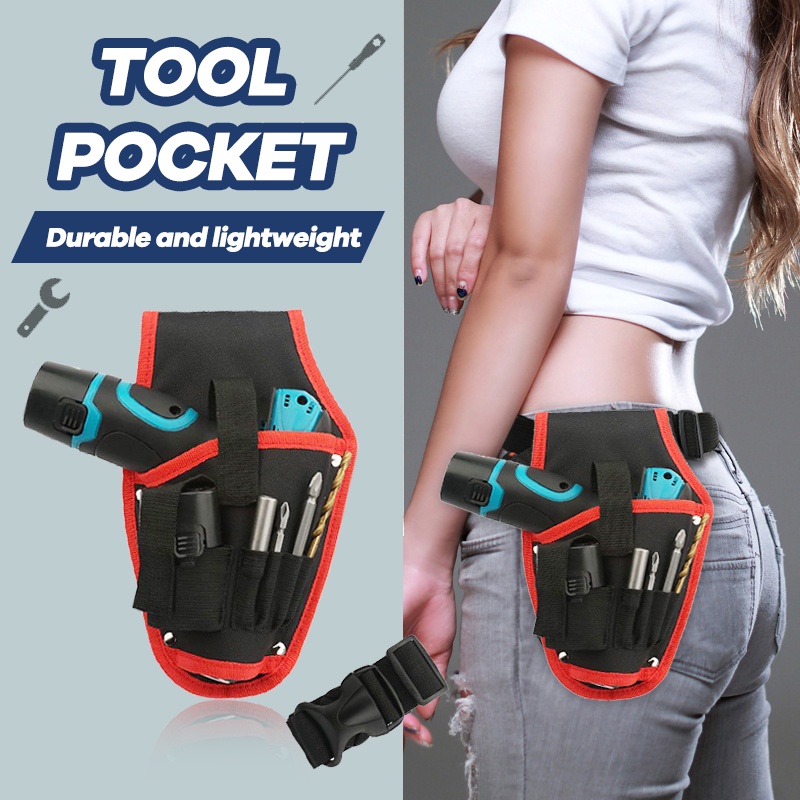 Tools Bag Tas Pinggang Tools Mesin Cordless Drill Bor Perkakas Belt Bag Taffware Electrical Drill Pockets Tools Bag with Belt