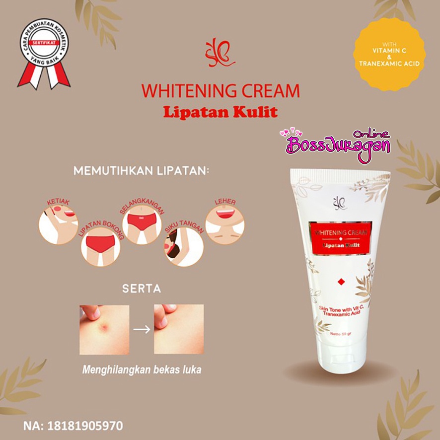 (BOSS) SYB Whitening Cream Lipatan Kulit 50gr BPOM Original