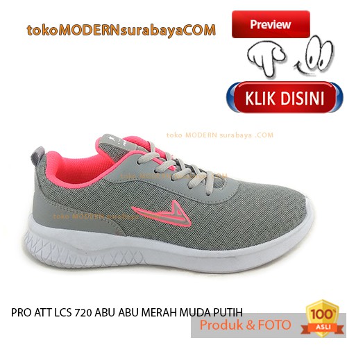 PRO ATT LCS 720 ABU MERAH MUDA PUTIH Sepatu Wanita Sneakers Kets