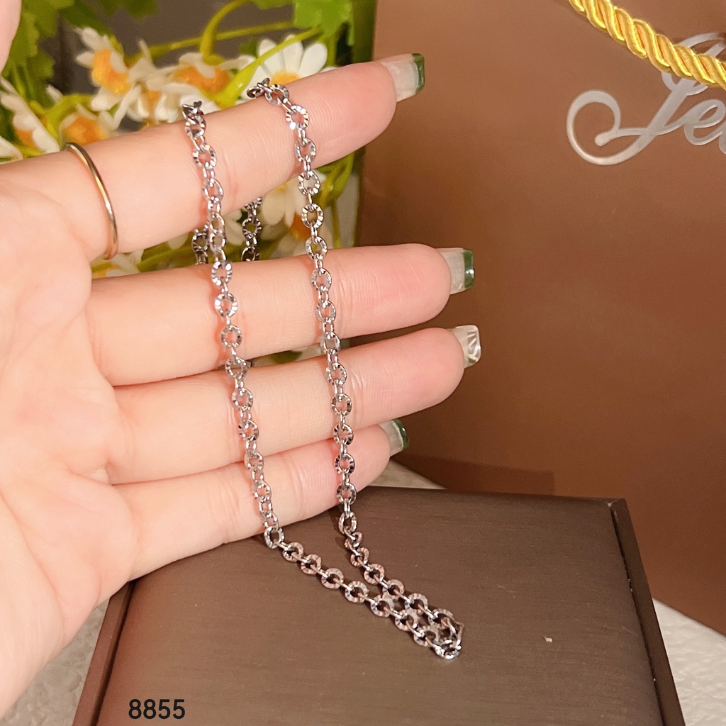 Kalung Titanium Rantai Polos Perhiasan Fashion 8855