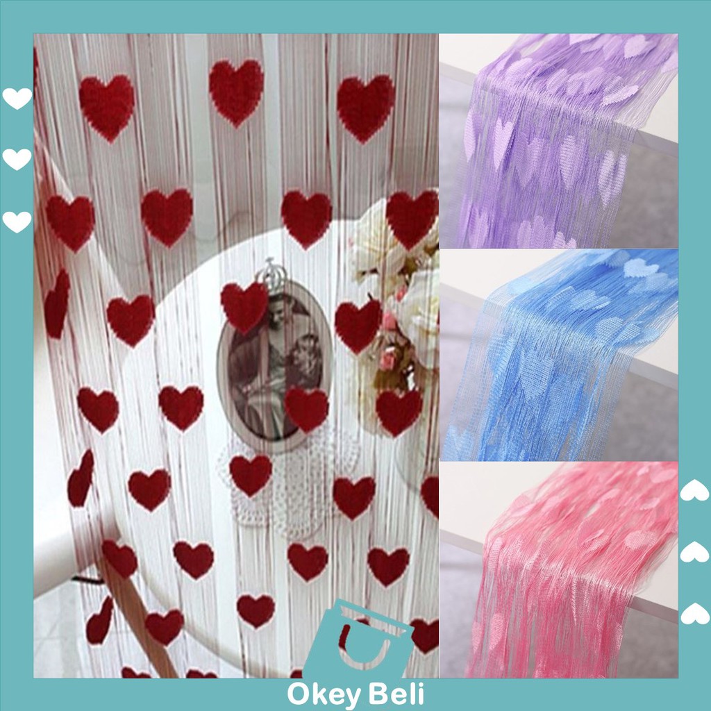OKEYBELI Tirai love Tirai Pintu Dan Jendela Benang Motif OKEYBELI Tirai love Tirai Pintu Dan Jendela Benang Motif