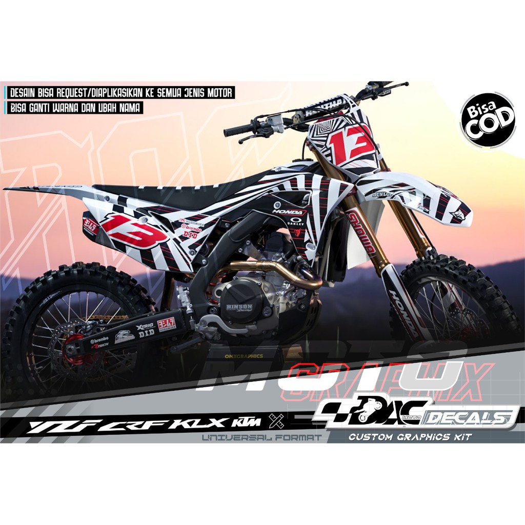 Sticker decal full body KLX hitam putih