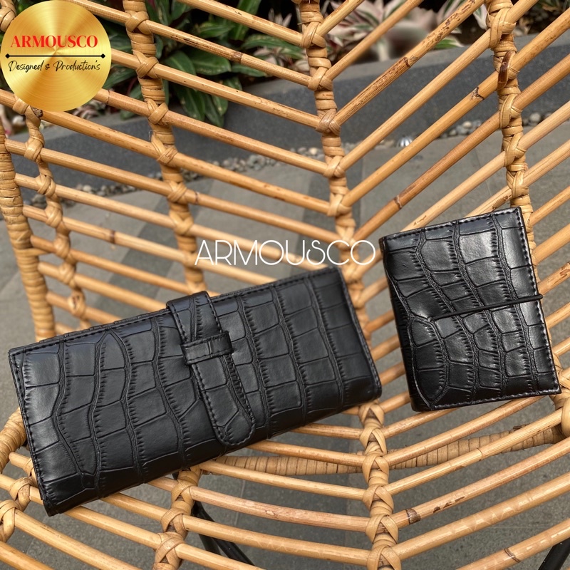 PAKET BUNDLE DOMPET PINTAR KEUANGAN &amp; DOMPET KARTU MOTIF CROCO