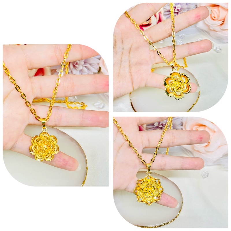 Kalung liontin bunga kendari lapis 24k Xuping