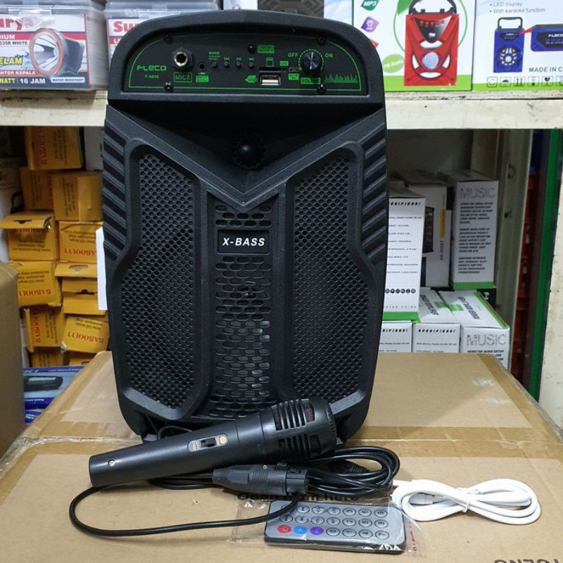 COD✅ SPEAKER BLUETOOTH FLECO 6'5 INCH F-6806 LED PLUS MIC+REMOT TERBARU