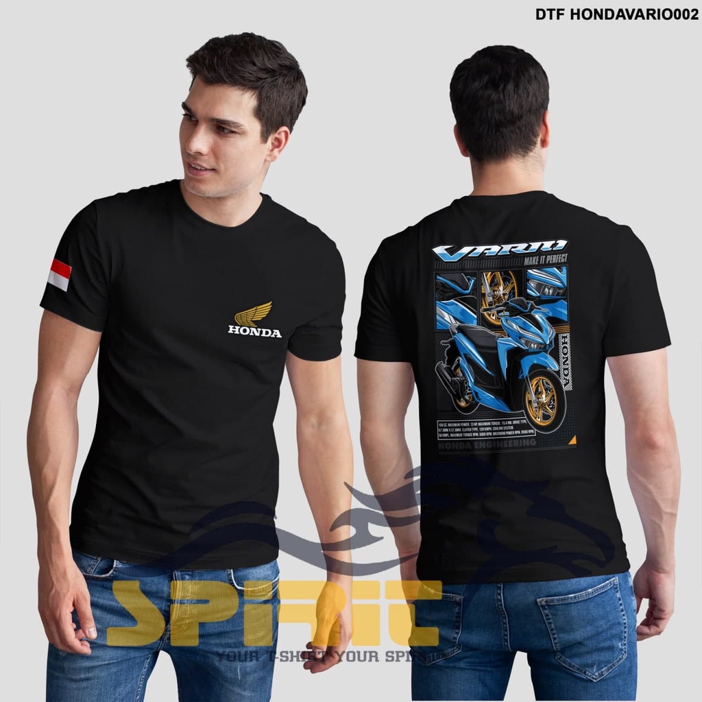 Kaos Distro Motor Vario Racing Baju Honda Vario Sablon DTF Premium Cotton 100% Original Jumbo