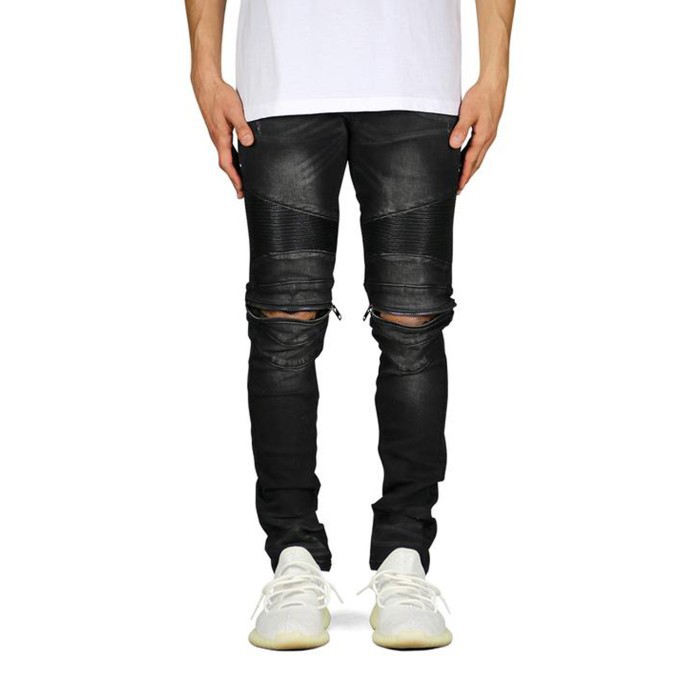 Hyperdenim Black Moto Zipper Jeans (HD031)