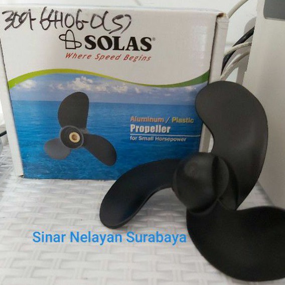 Propeller/baling/kipas mesin tempel Tohatsu / Parsun 2.5pk-3.5pk-3.6pk. Solas